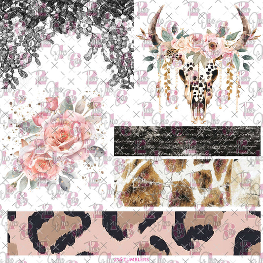 490 LACE AND BULL - 216 Tumblers