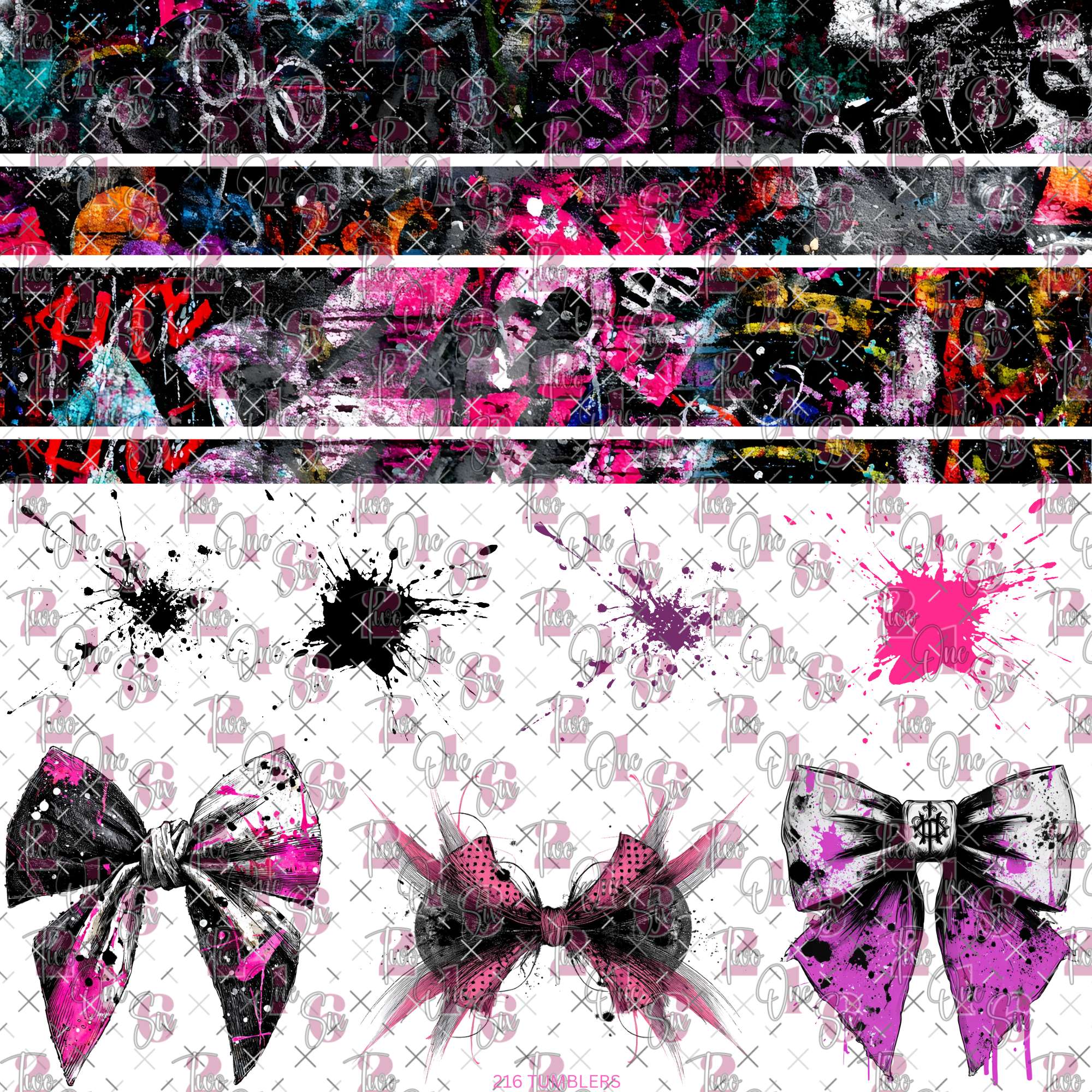 492 BANDS AND BOWS - 216 Tumblers