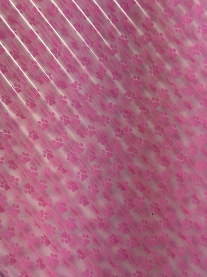 502 Pink Paw Prints (Clear) 32 - 40oz - 216 Tumblers