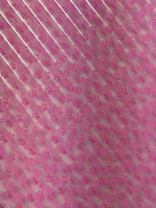 502 Pink Paw Prints (Clear) 32 - 40oz - 216 Tumblers