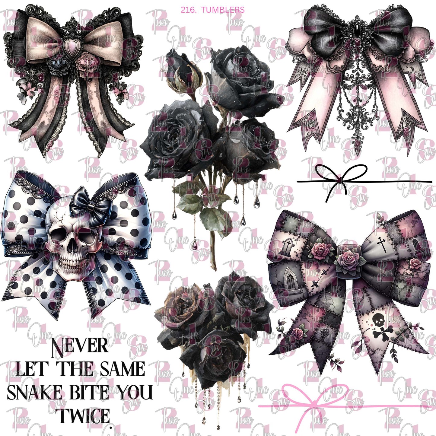 503 VICTORIAN GRUNGE BOWS - 216 Tumblers