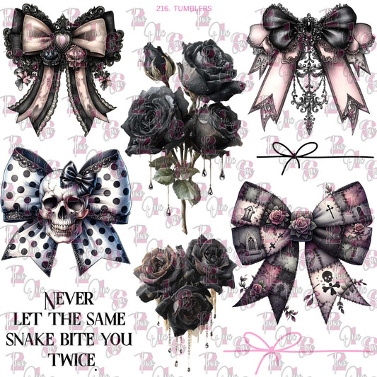 503 VICTORIAN GRUNGE BOWS - 216 Tumblers