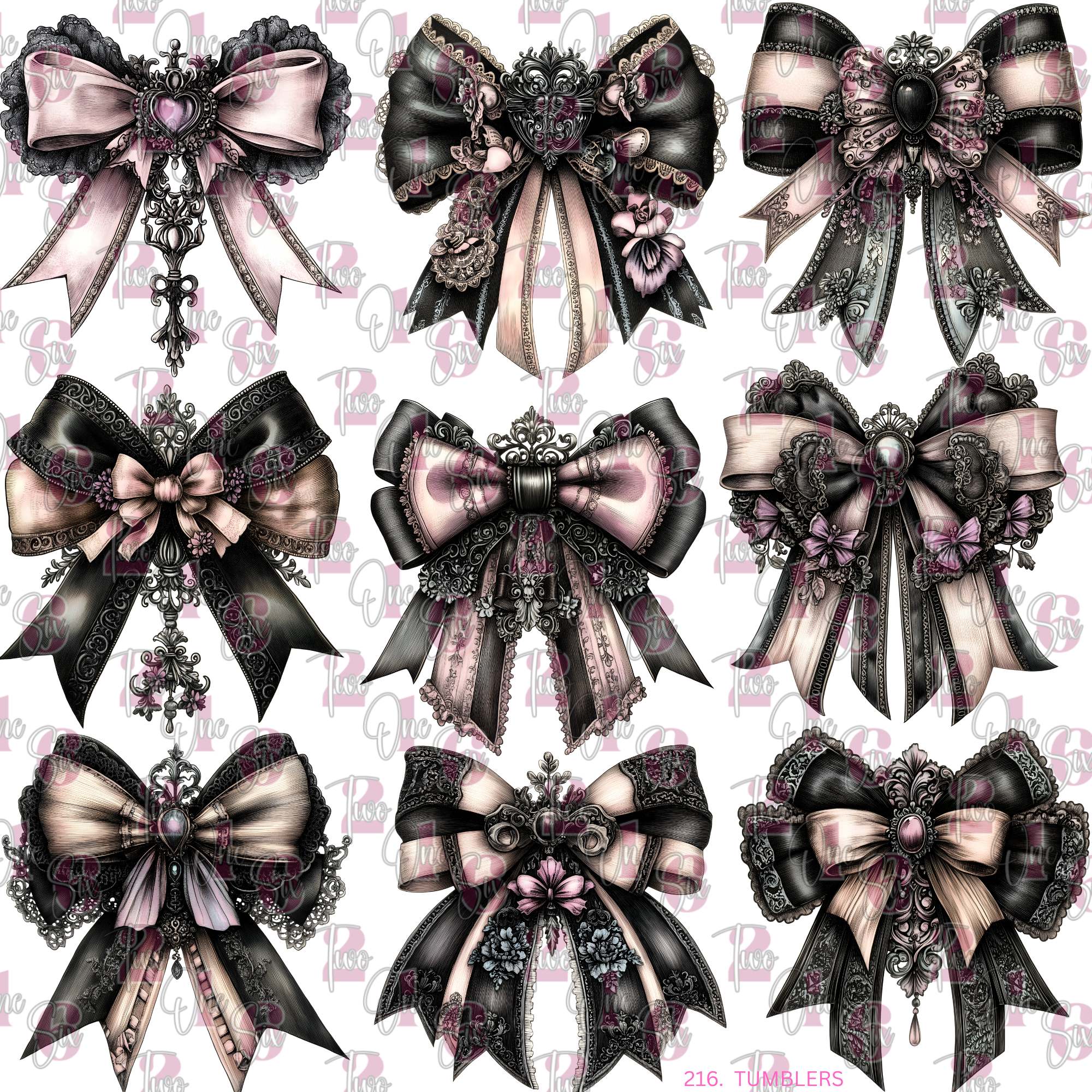 505 VICTORIAN GRUNGEY BOWS II - 216 Tumblers