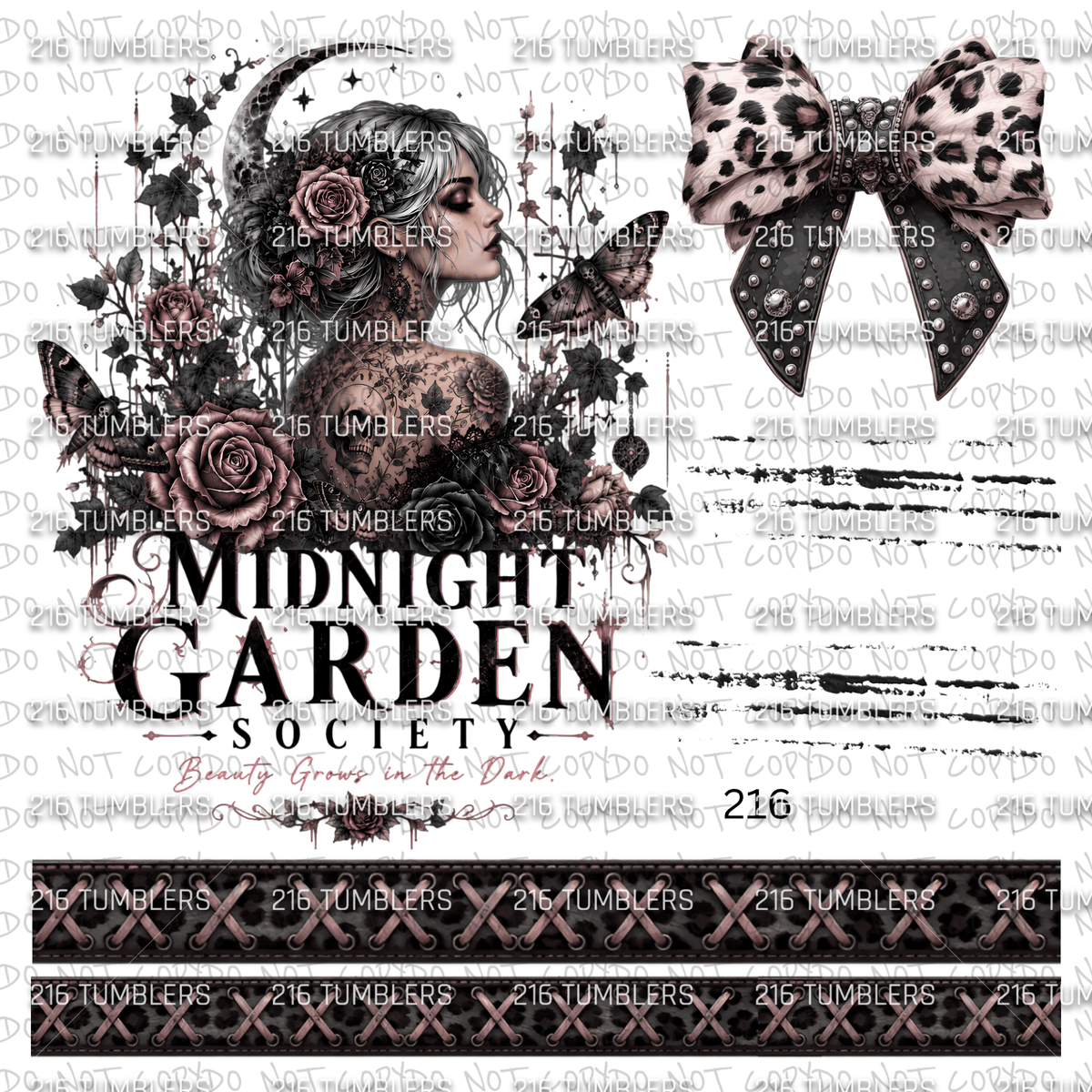 51 7X7 MIDNIGHT GARDEN - 216 Tumblers