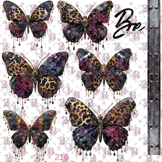 511 LEOAPRD BUTTERFLIES WITH TEXTURE - 216 Tumblers