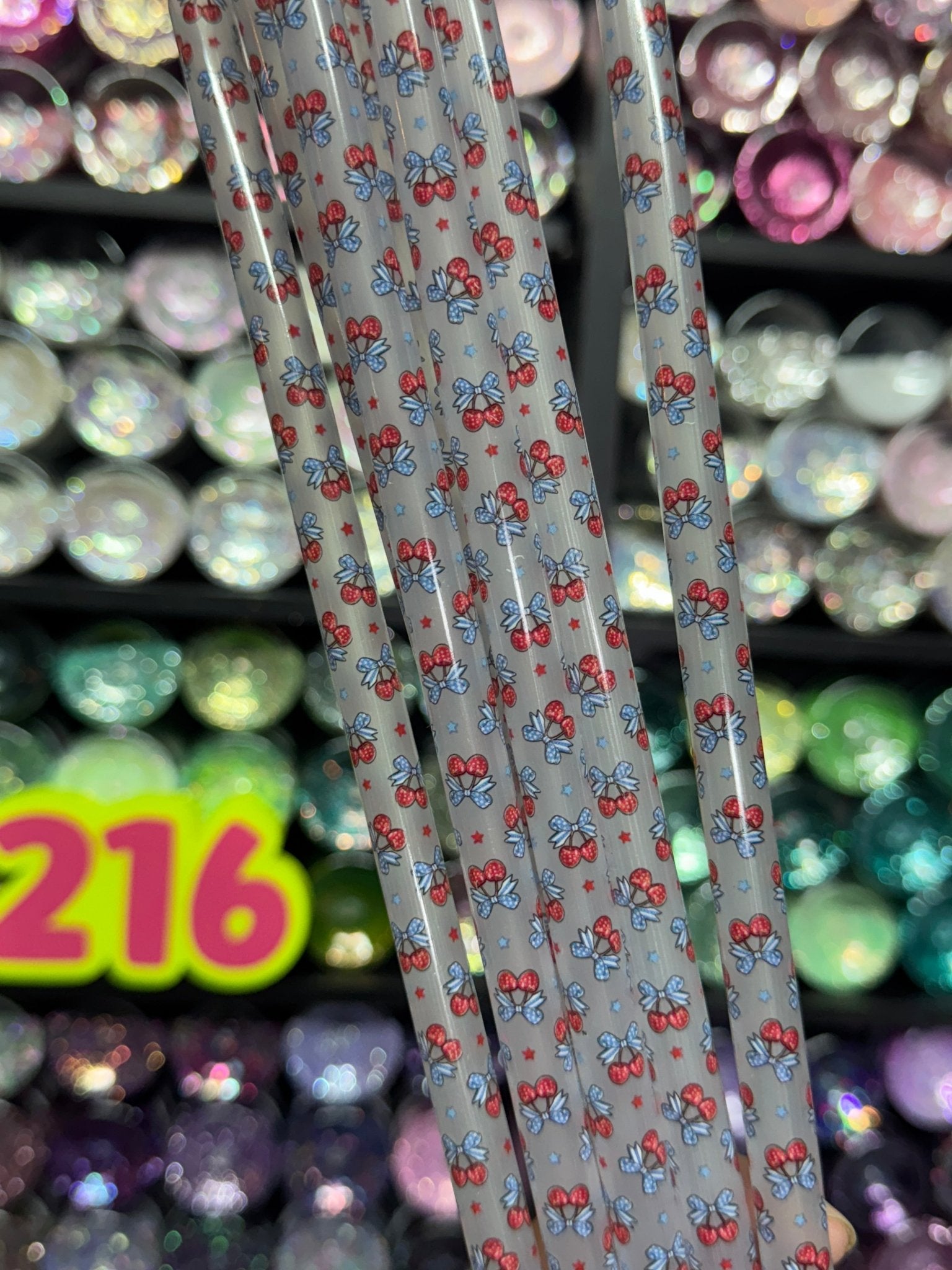 514 Cherries w/bows (Clear) 32 - 40oz - 216 Tumblers