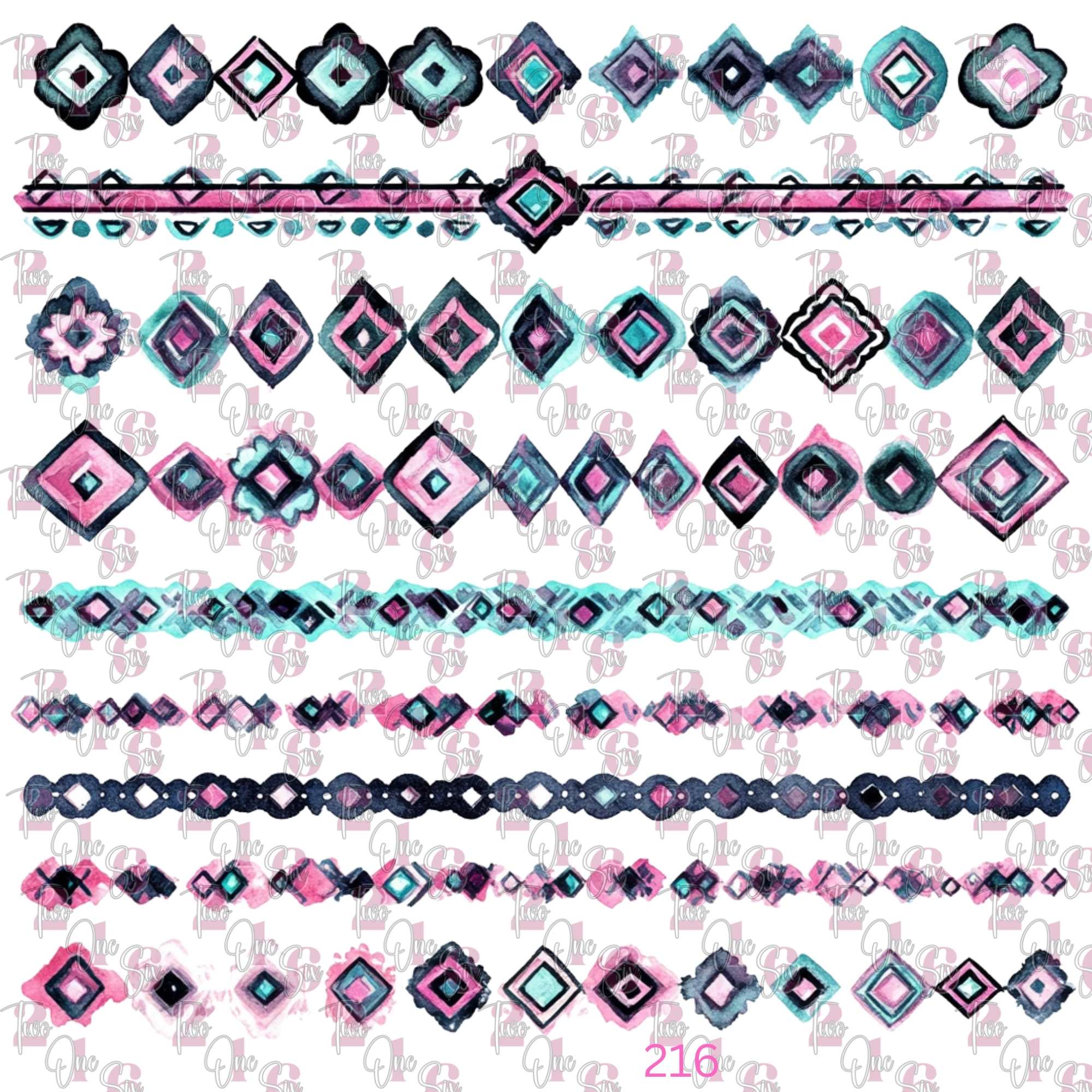 521 WATERCOLOR AZTEC STRIPS - 216 Tumblers
