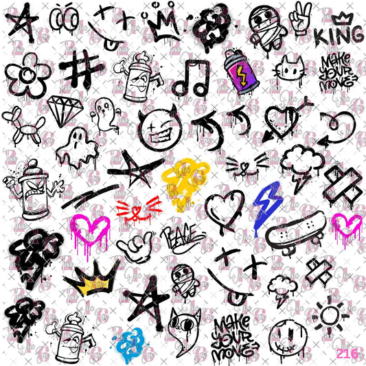 545 GRAFITTI SYMBOLS - 216 Tumblers