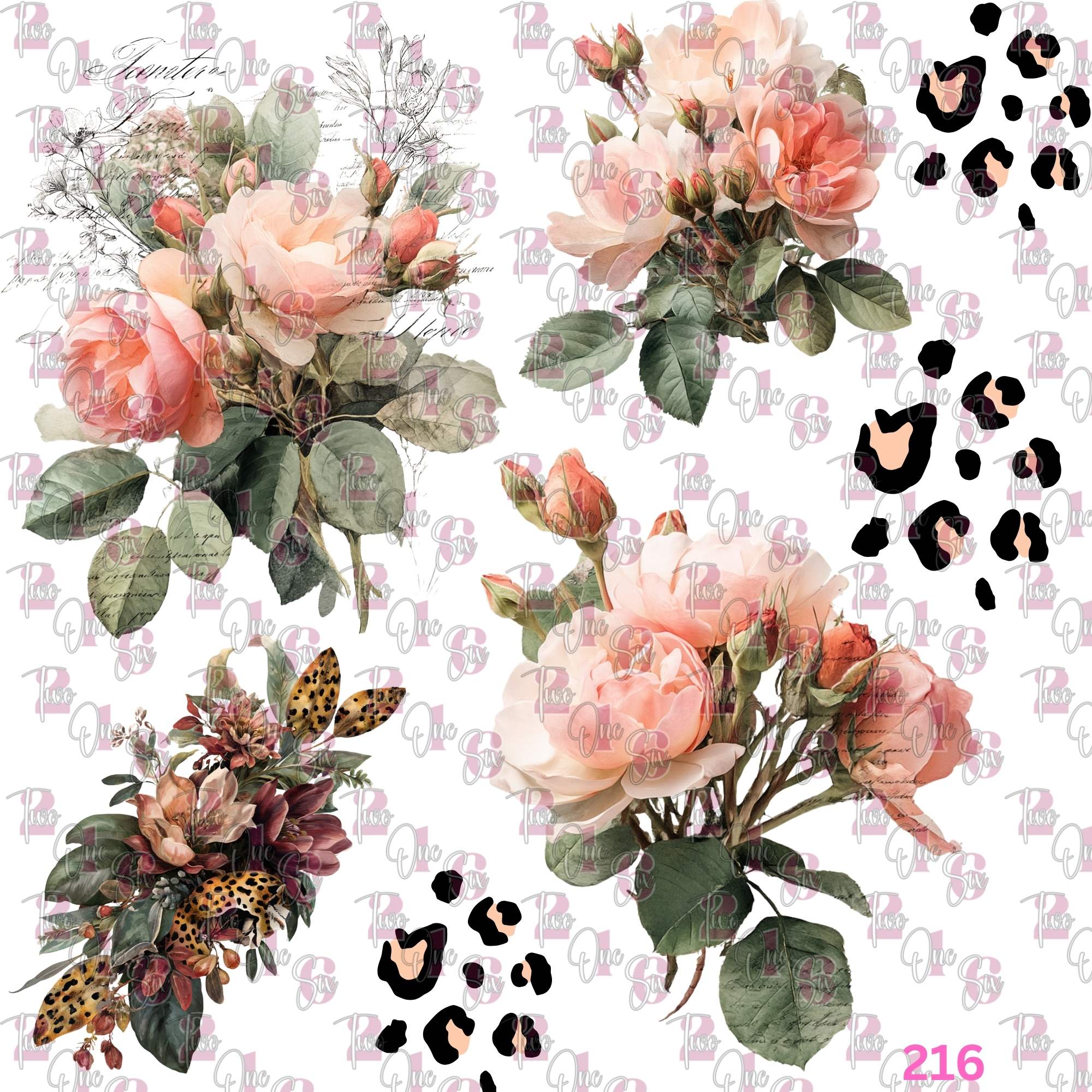 554 DELICATE FLOWERS - 216 Tumblers