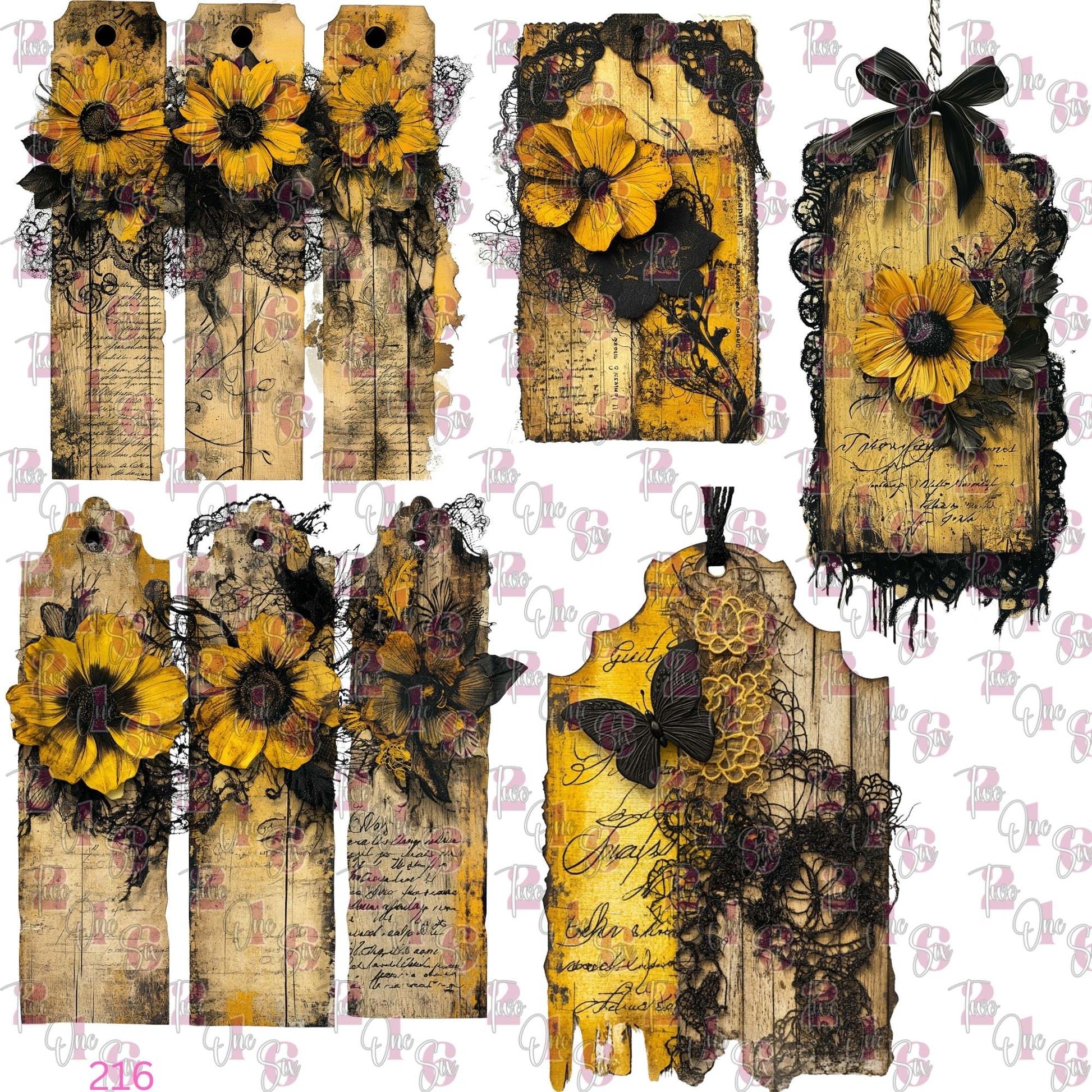 562 SUNFLOWER GOTHIC DESIGNS - 216 Tumblers