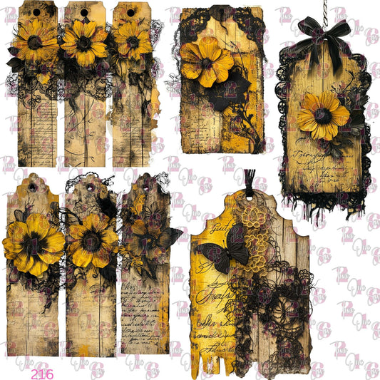 562 SUNFLOWER GOTHIC DESIGNS - 216 Tumblers