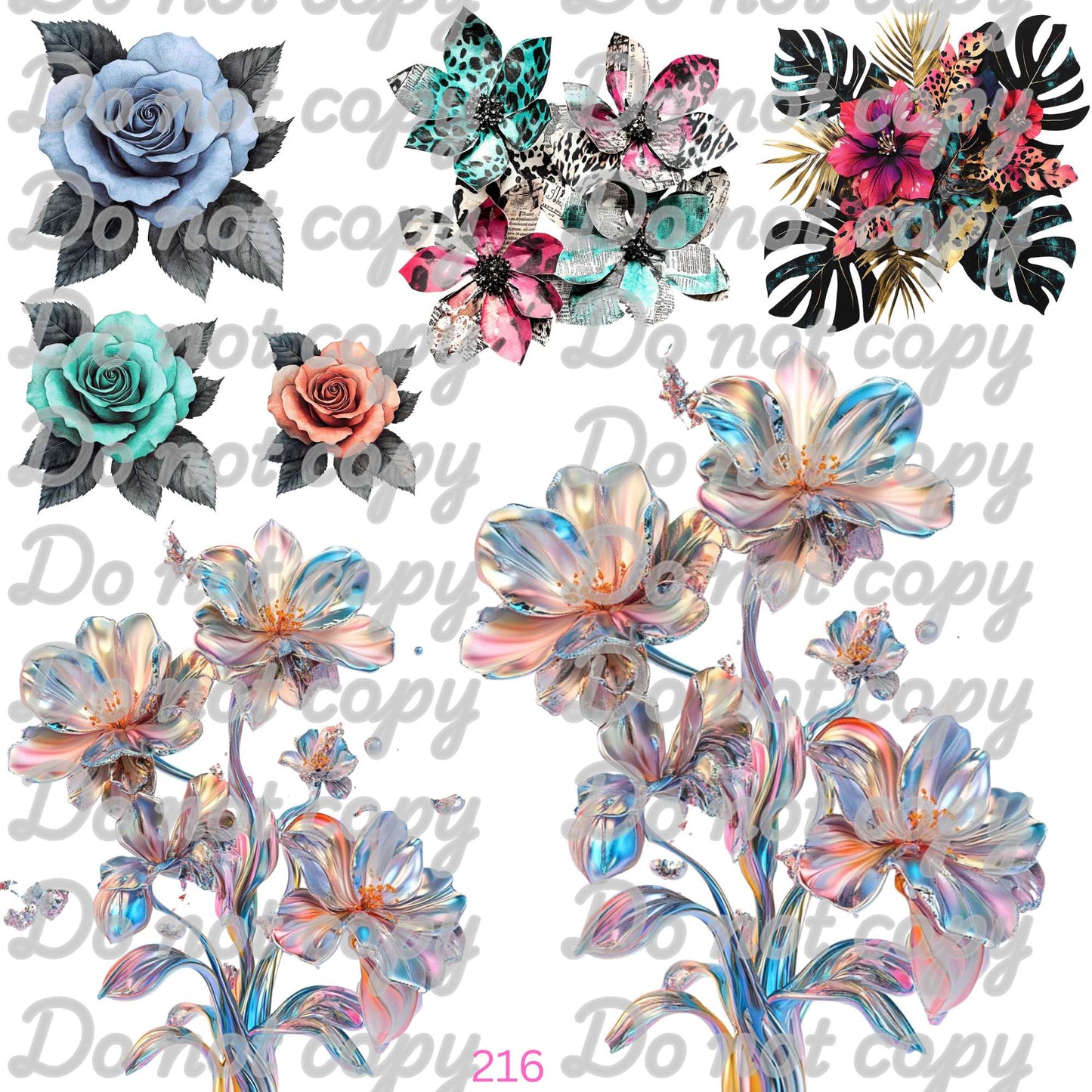 566 SOME FLOWER TYPE STUFF - 216 Tumblers