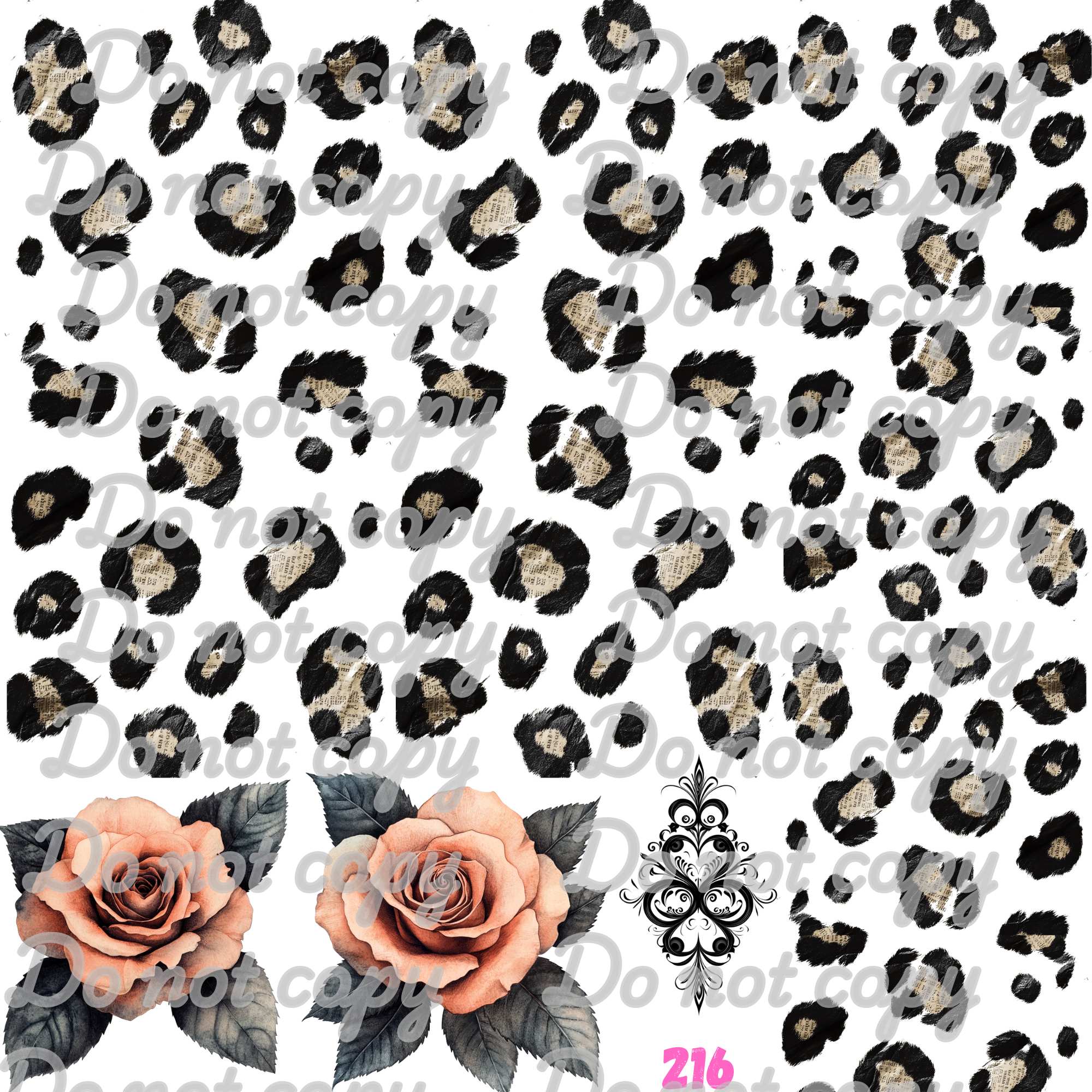 572 NEWSPAPER LEOPARD PRINT - 216 Tumblers