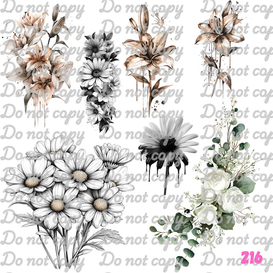 581 SUBTLE FLOWERS - 216 Tumblers