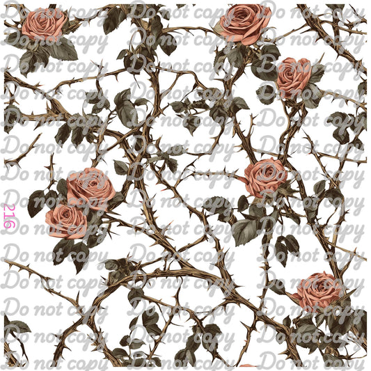 584 THORNY FLOWERS - PEEK A BOO STYLE (PINK) - 216 Tumblers