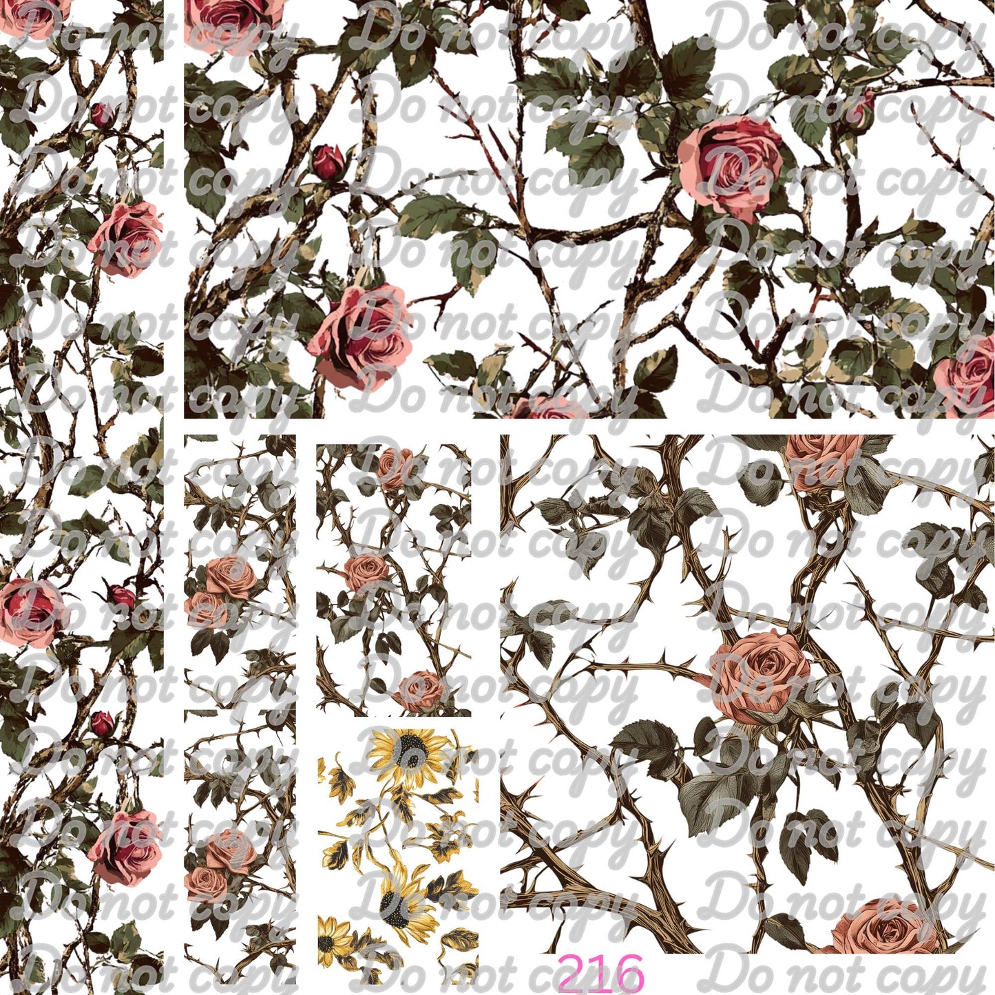 585 THORNY FLOWERS - PEEK A BOO STYLE (MIX) - 216 Tumblers