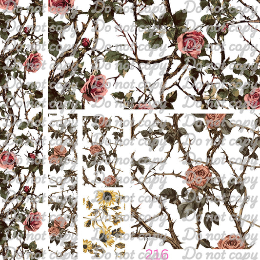 585 THORNY FLOWERS - PEEK A BOO STYLE (MIX) - 216 Tumblers