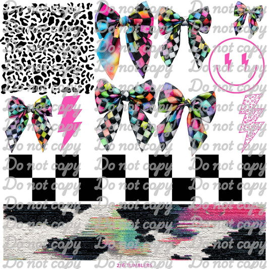 597 NEON BOW GLITCH - 216 Tumblers