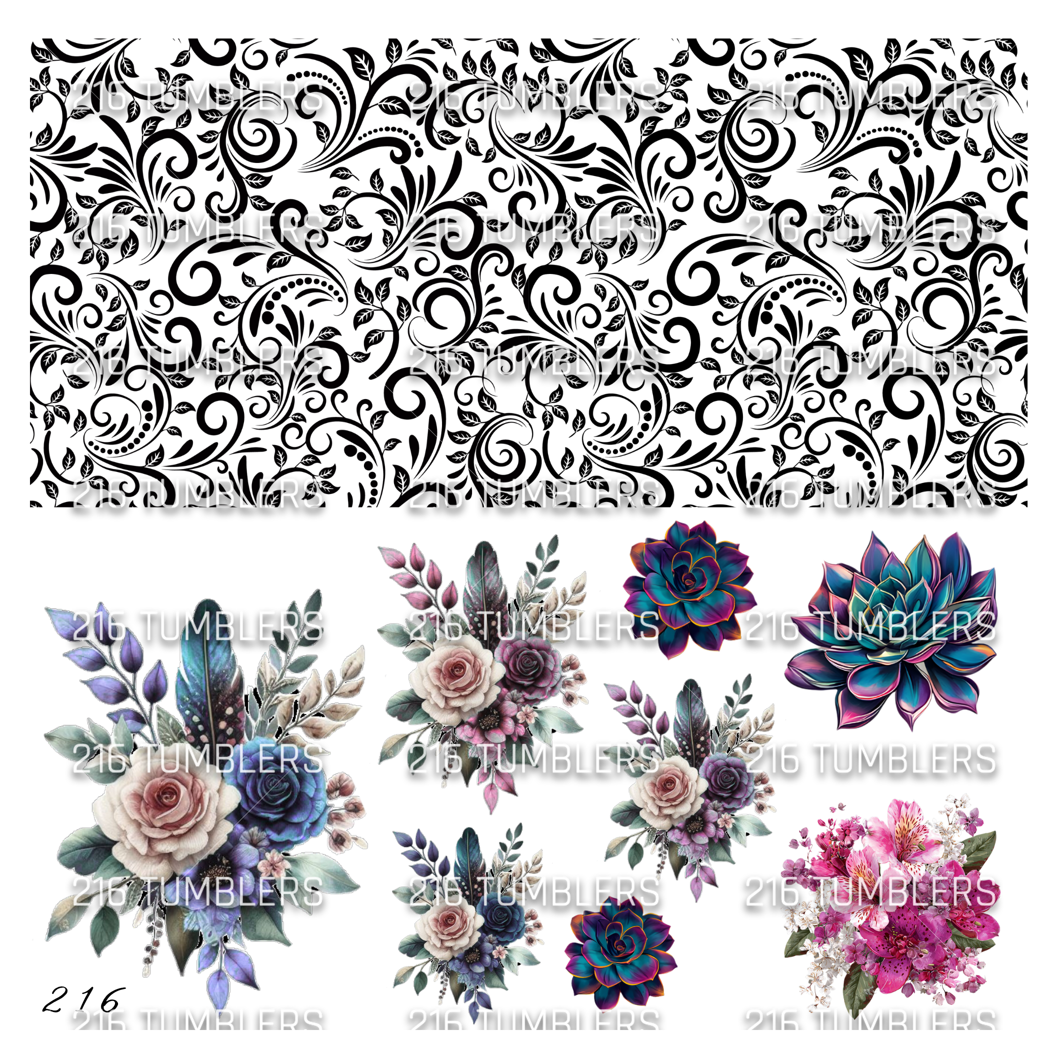 1083 TOOLED AND FLOWERS