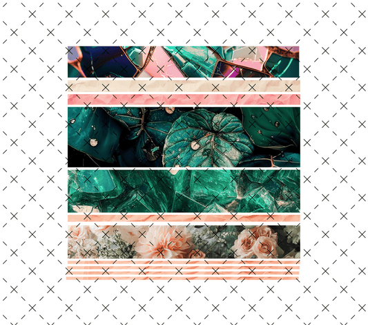 6 10X10 Monstera & Blush Bands - 216 Tumblers