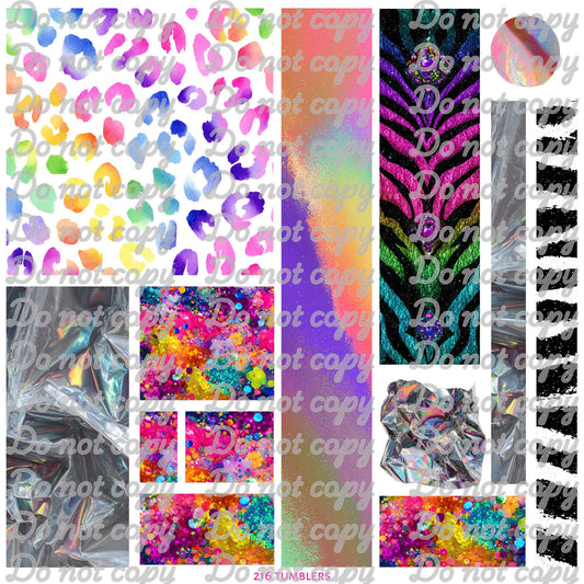 611 RAINBOW LEOPARD AND STUFF BIRTHDAY DROP - 216 Tumblers