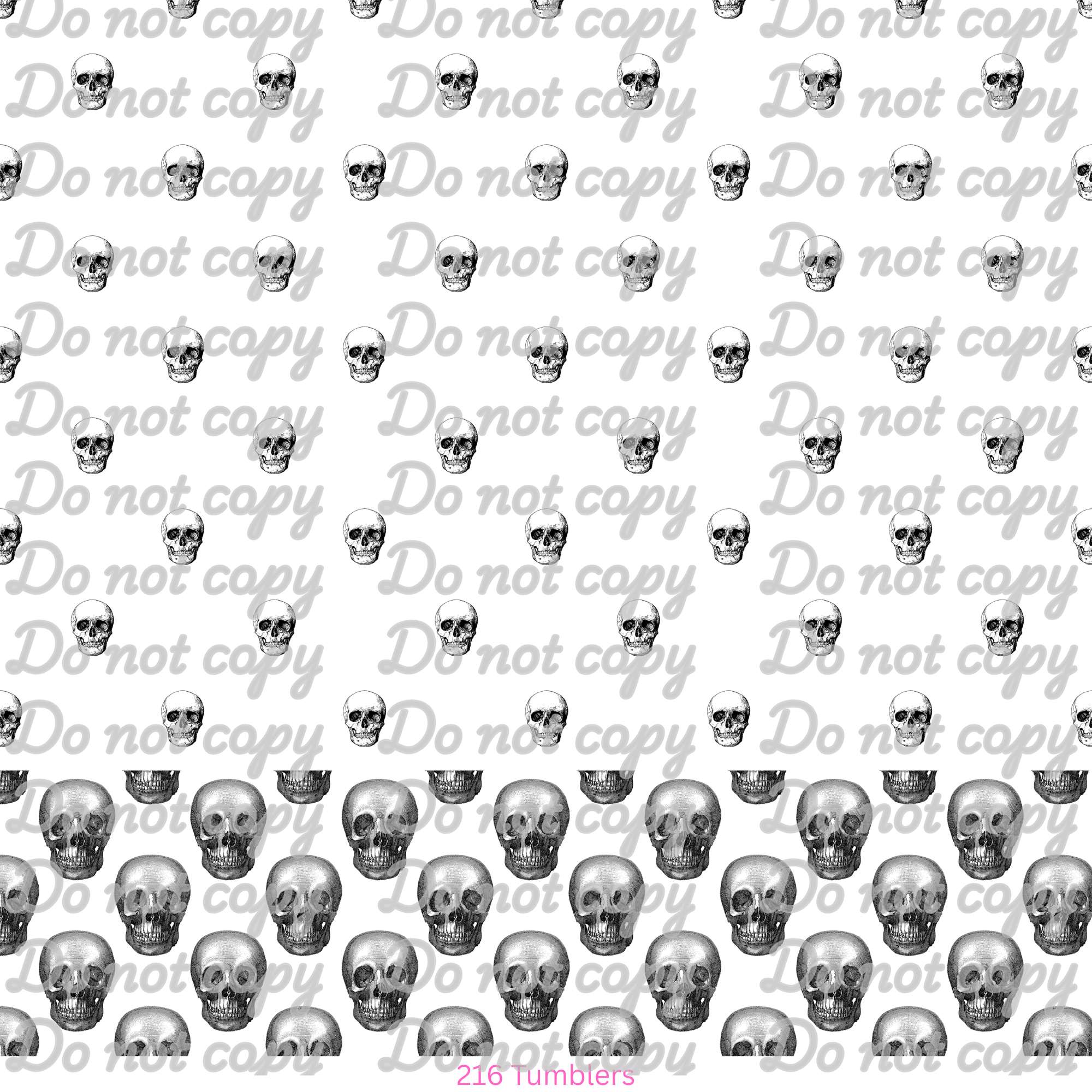 627 MINI SKULLS BIRTHDAY DROP - 216 Tumblers