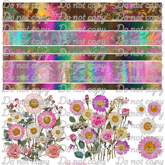 634 DRIED FLOWERS AND BANDS - 216 Tumblers