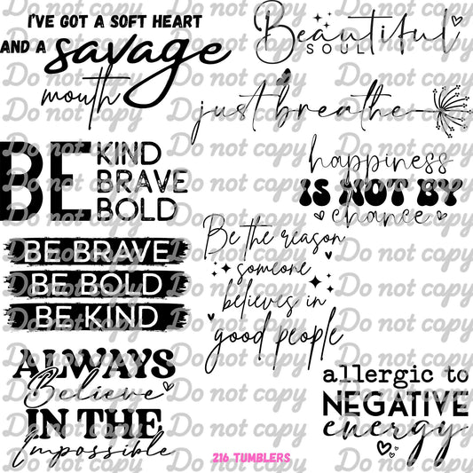 643 WORD SHEET - 216 Tumblers