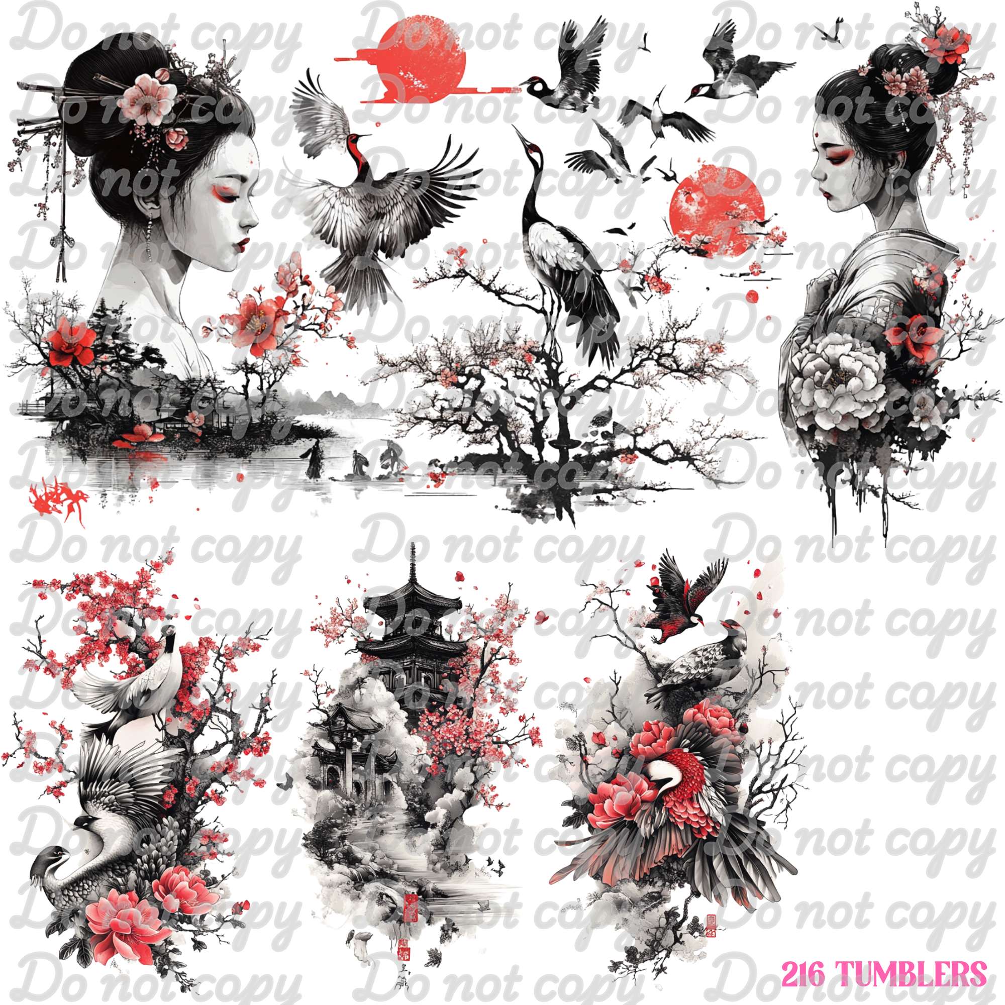 655 GEISHA GODDESS - 216 Tumblers
