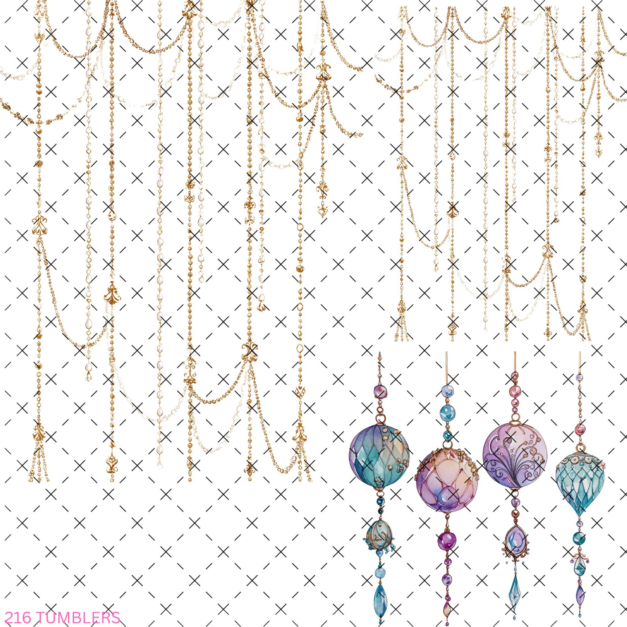 662 BOHEMIAN DRAPES BIRTHDAY DROP - 216 Tumblers