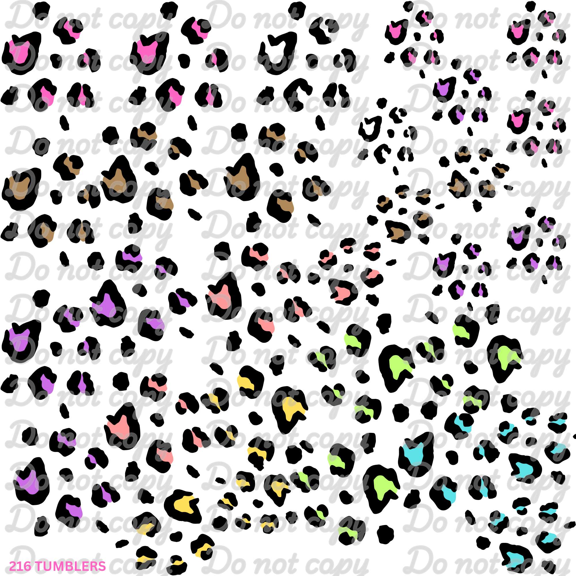 664 COLORED LEOPARD SPOTS - 216 Tumblers