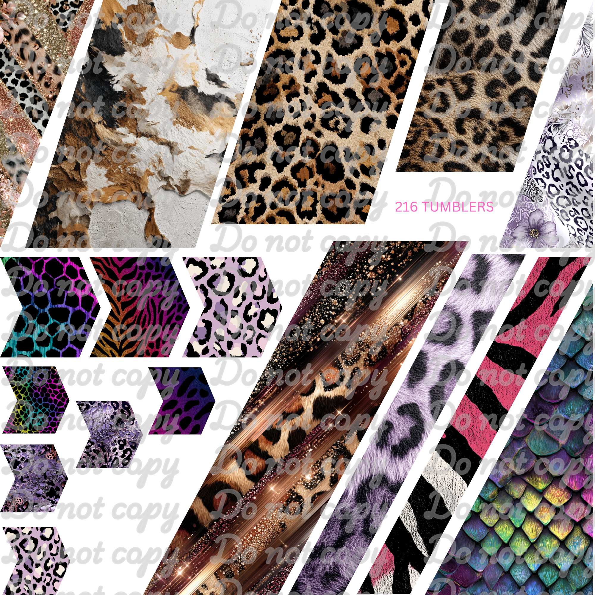 667 ANIMAL PRINT SHAPES - 216 Tumblers