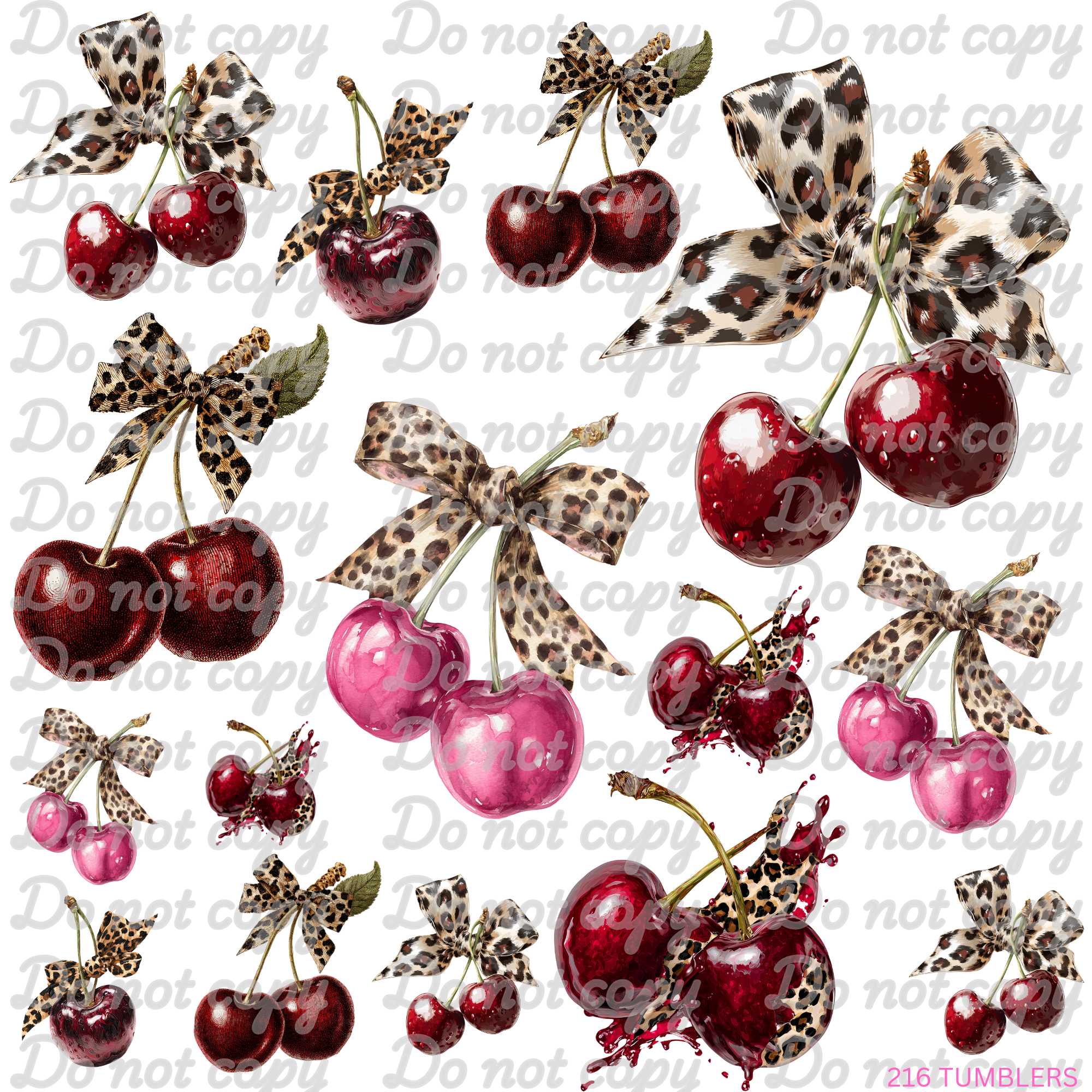 670 LEOPARD JUICY CHERRIES - 216 Tumblers