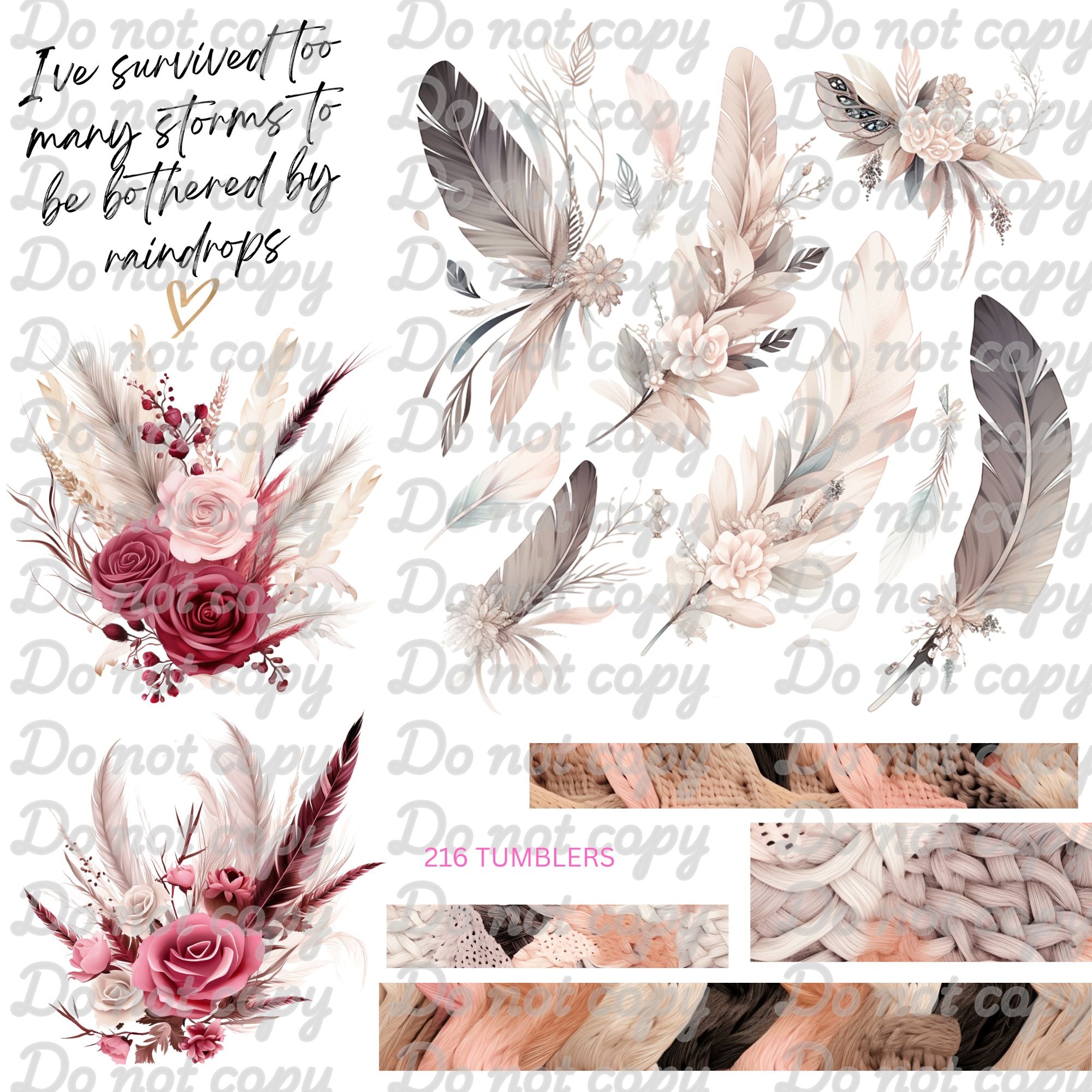 674 FEATHERS AND THINGS - 216 Tumblers