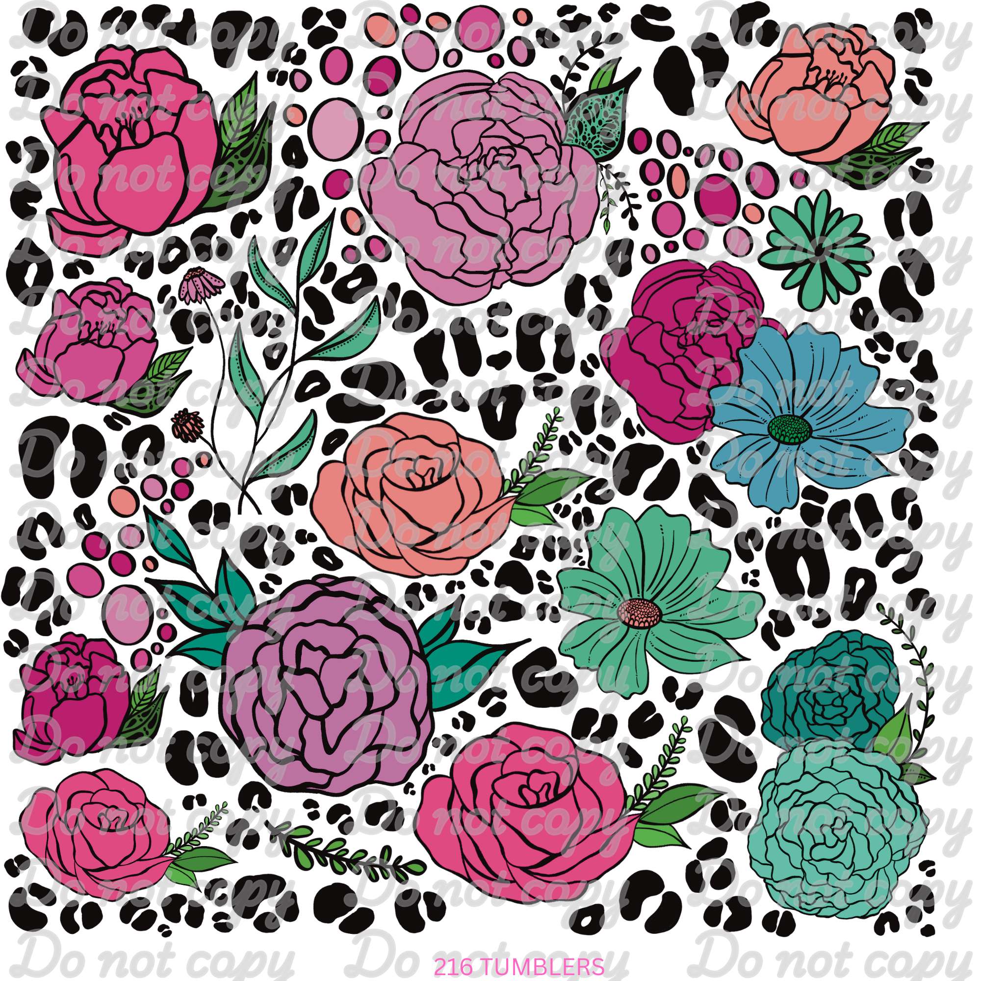 680 KGD HAND DRAWN FLORALS - 216 Tumblers