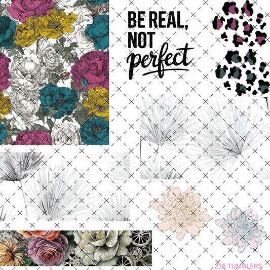 684 PEEK A BOO FLORAL - 216 Tumblers