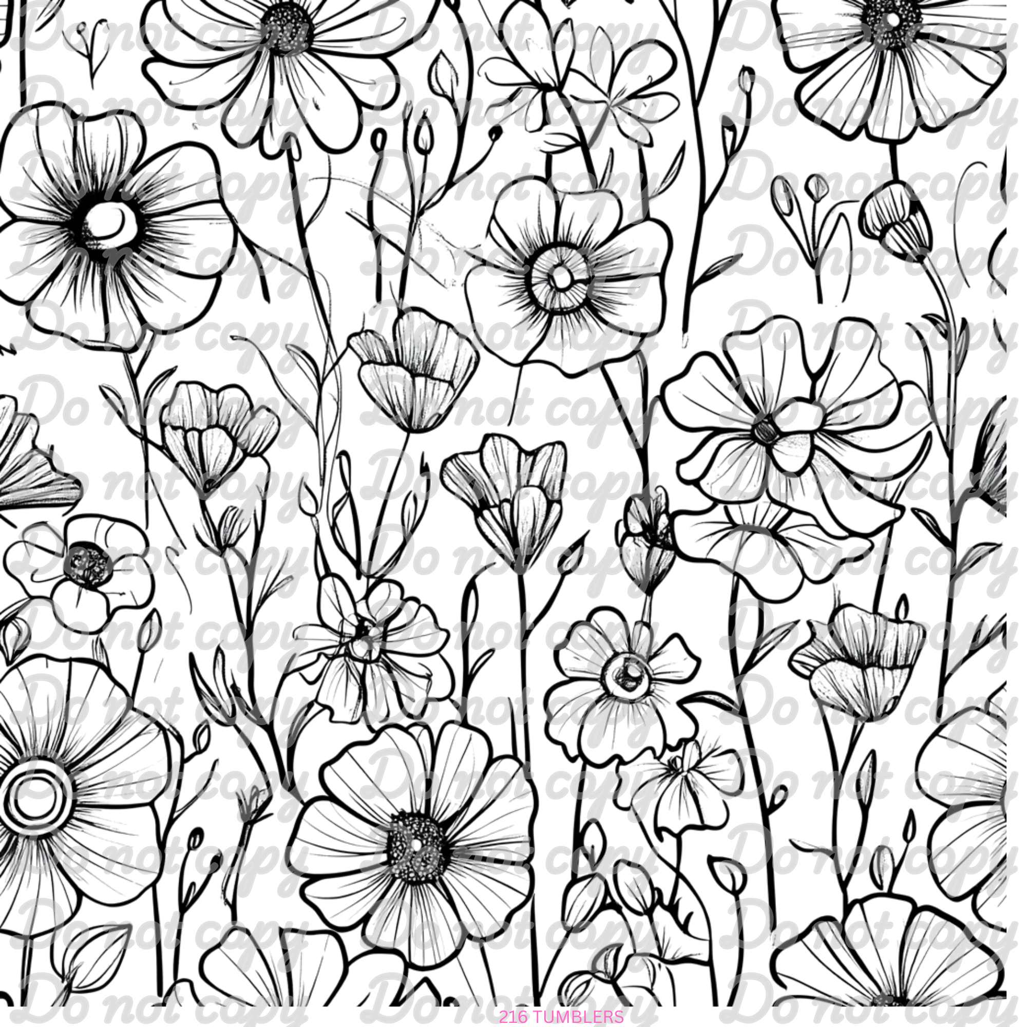 689 FLOWER OUTLINE - 216 Tumblers