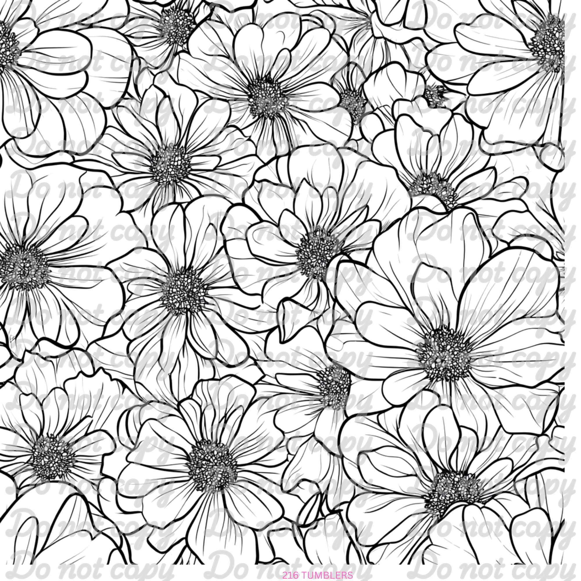 691 FLOWER OUTLINE - 216 Tumblers