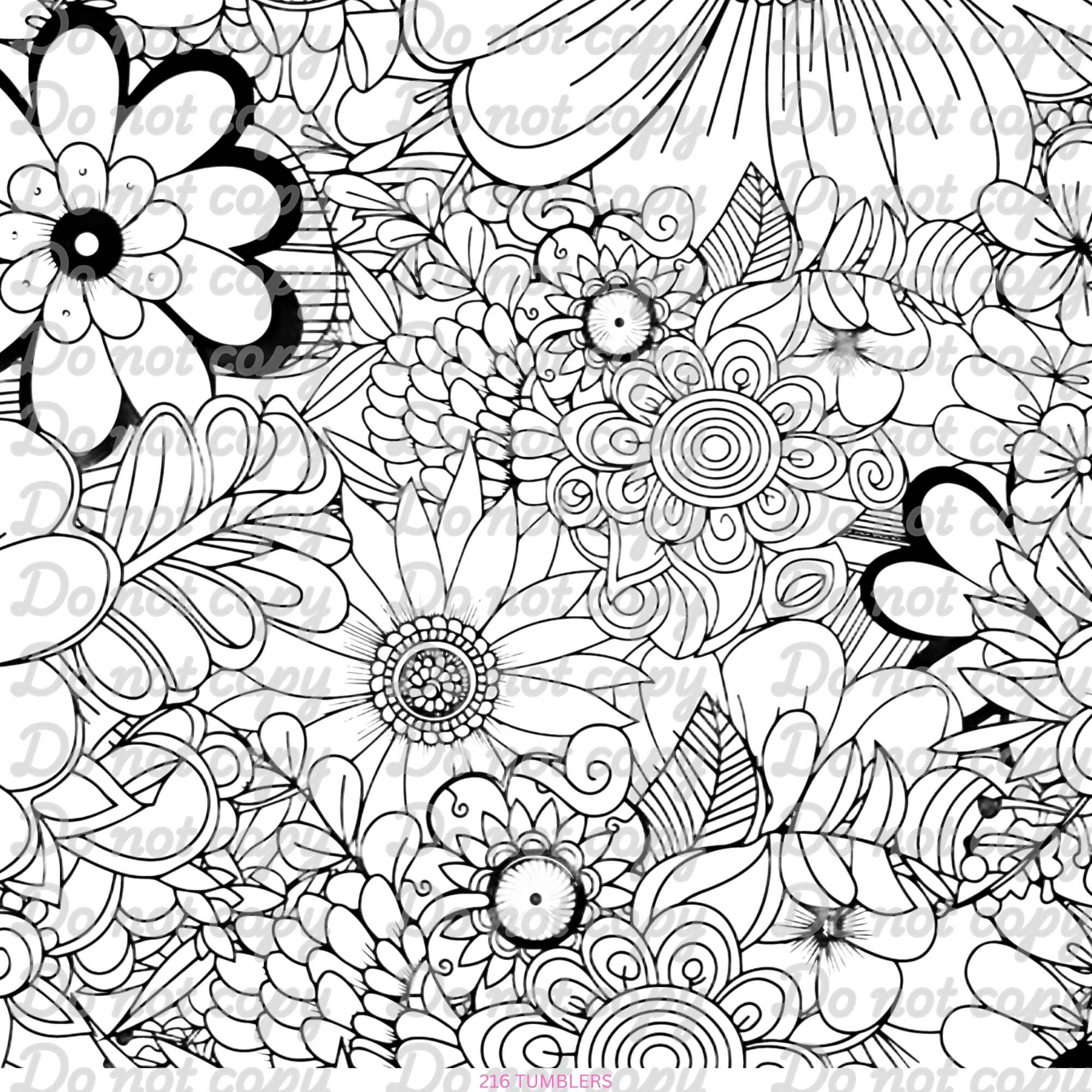 696 FLOWER OUTLINE - 216 Tumblers