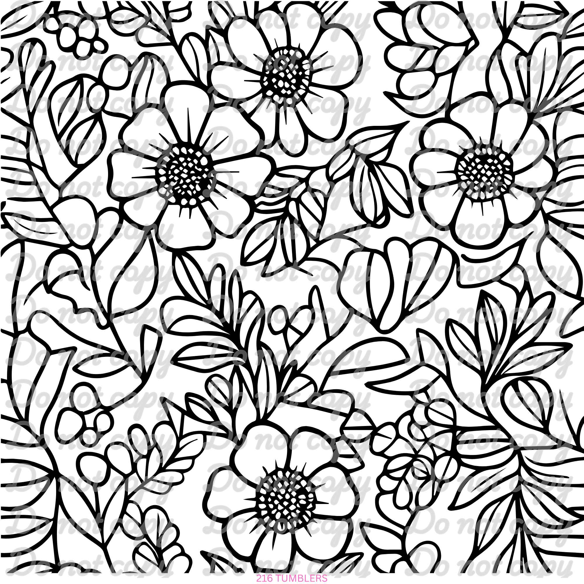 697 FLOWER OUTLINE - 216 Tumblers