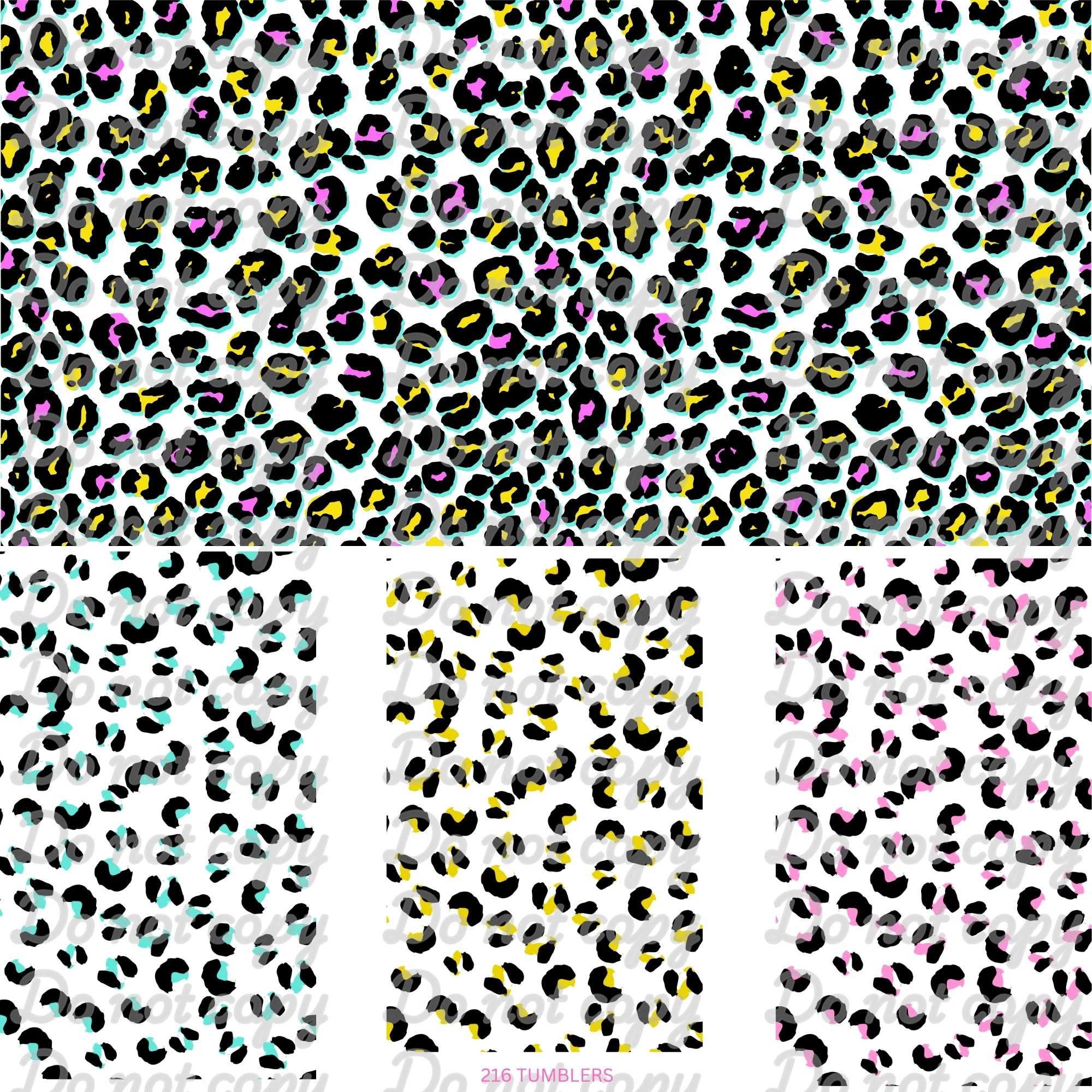 699 LEOPARD GLITCH - 216 Tumblers