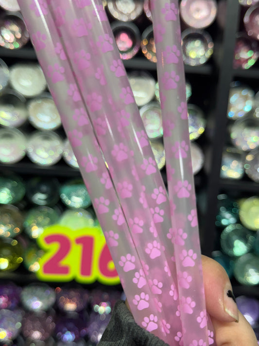 502 Pink Paw Prints (Clear) 32-40oz