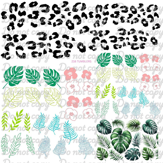 703 HAPPY FOX MONSTERA AND LEOPARD - 216 Tumblers