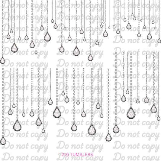 704 BLACK DROPS OF DIAMONDS - 216 Tumblers