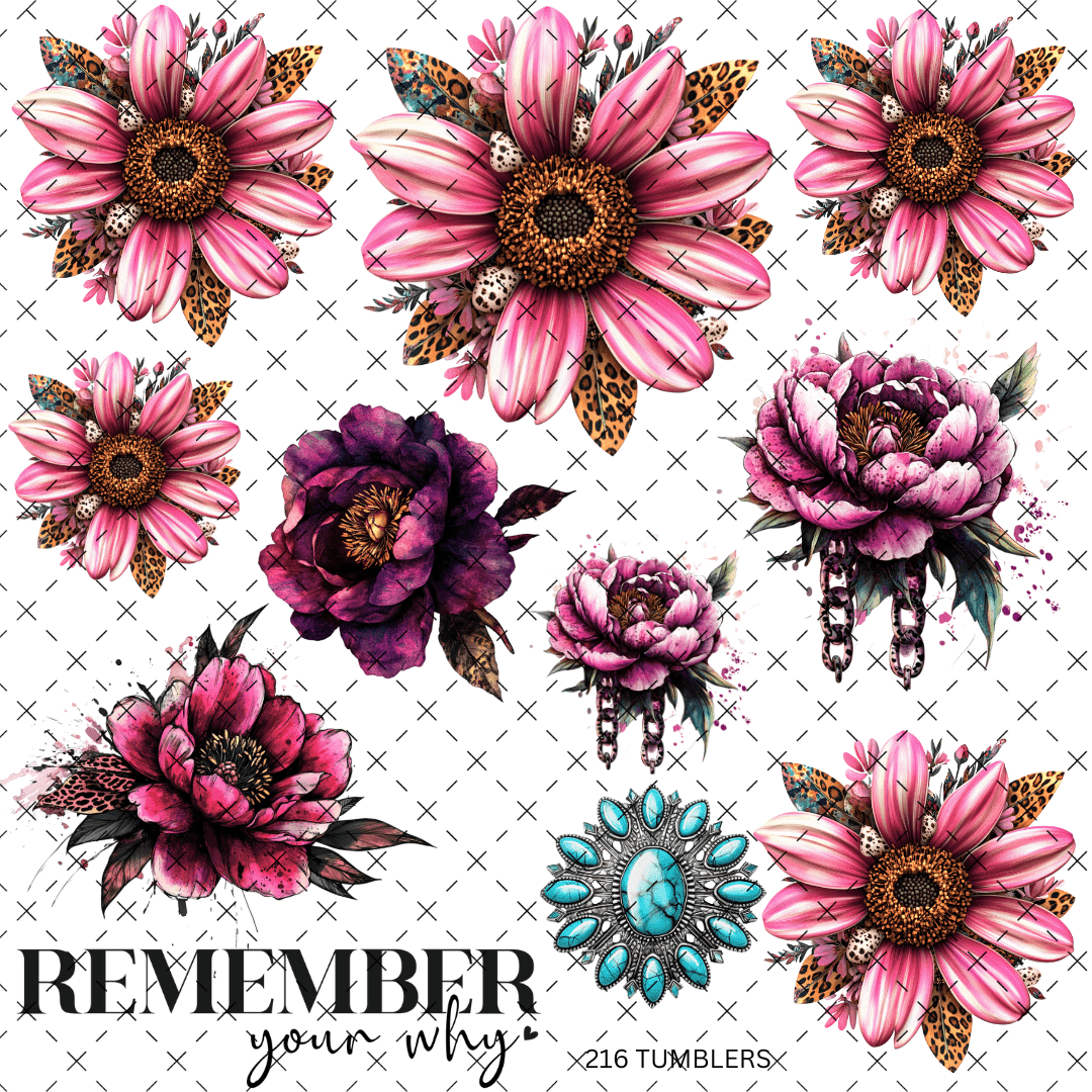 708 SOME KIND OF FLOWERS - 216 Tumblers