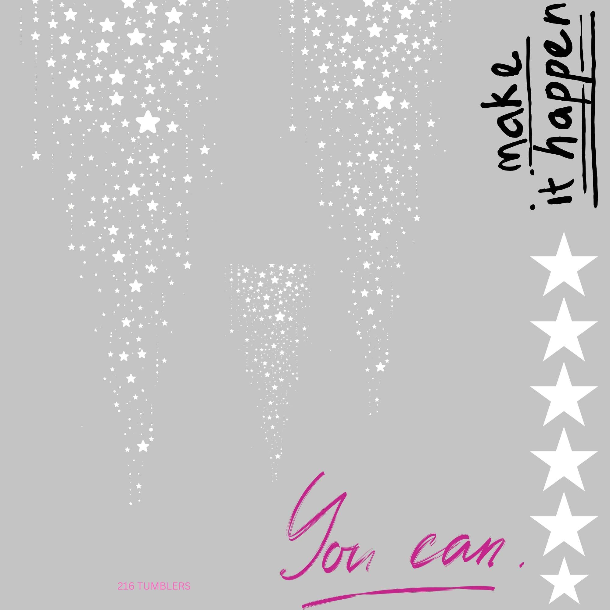 713 SHOOTING STARS (WHITE) - 216 Tumblers