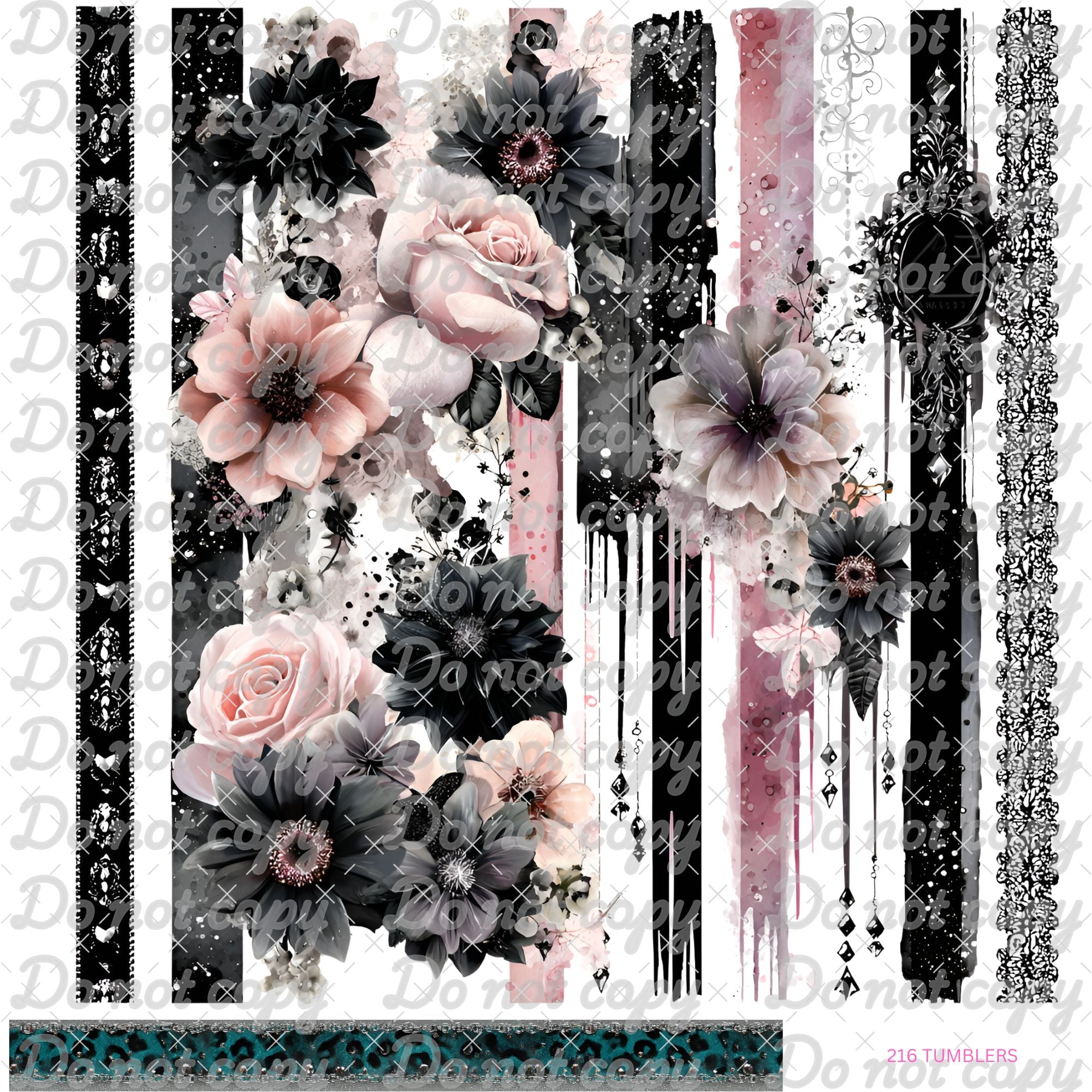 718 NONONO1123 BLUSH GRUNGE GARDEN - 216 Tumblers