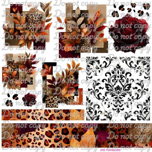 734 RICH FALL ELEGANT FLORALS - 216 Tumblers