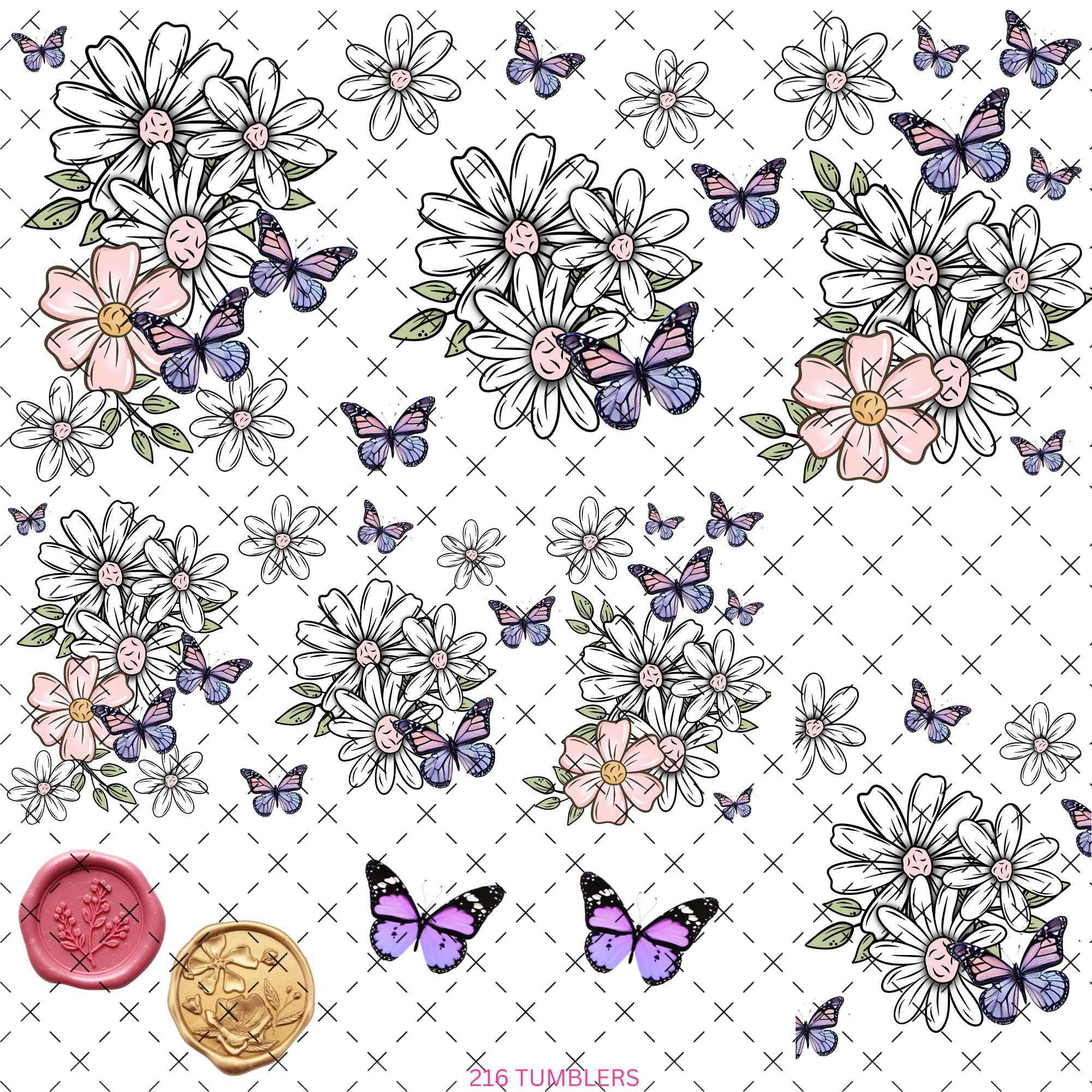 736 DOODLE DAISIES - 216 Tumblers