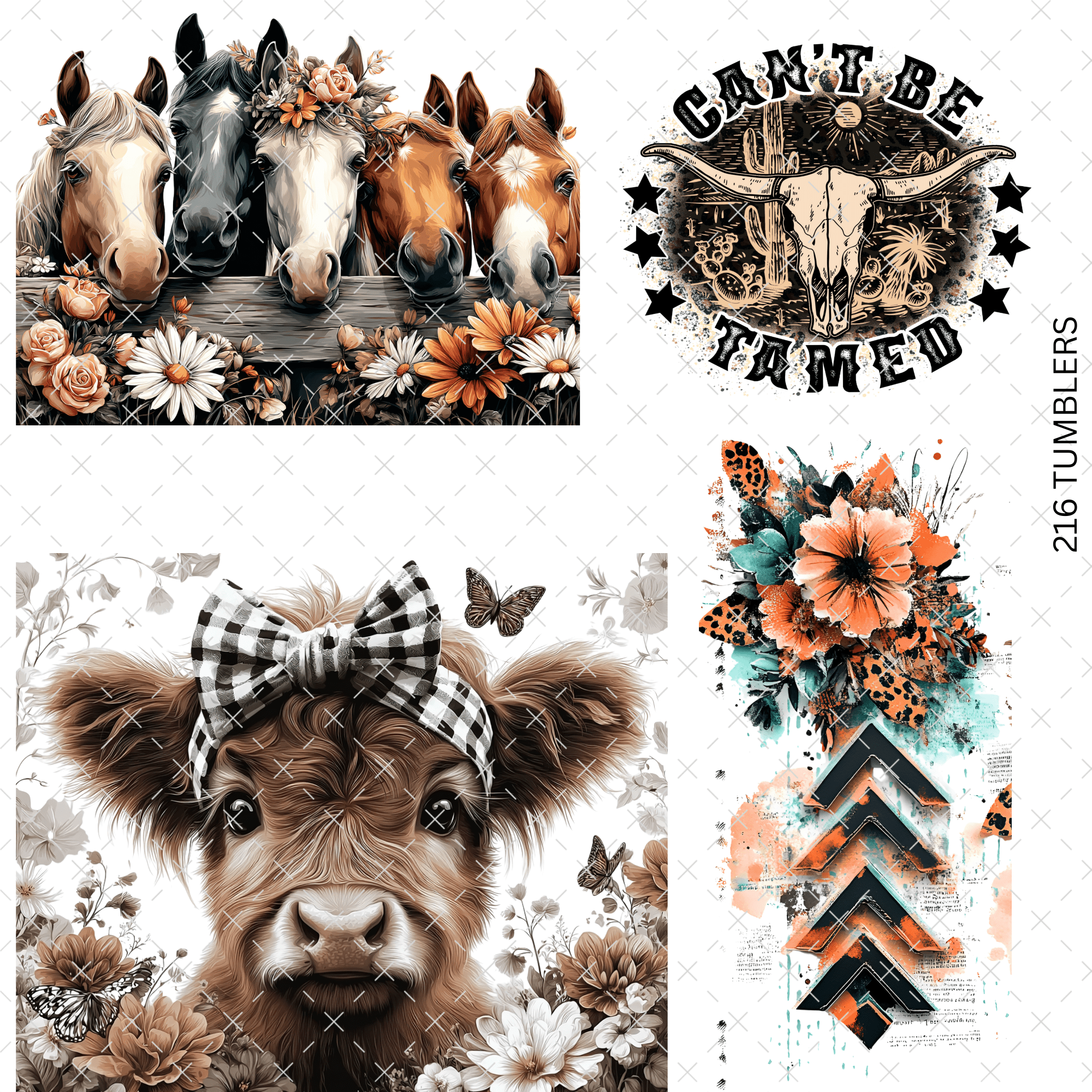 747 COW/HORSE CANT BE TAMED - 216 Tumblers